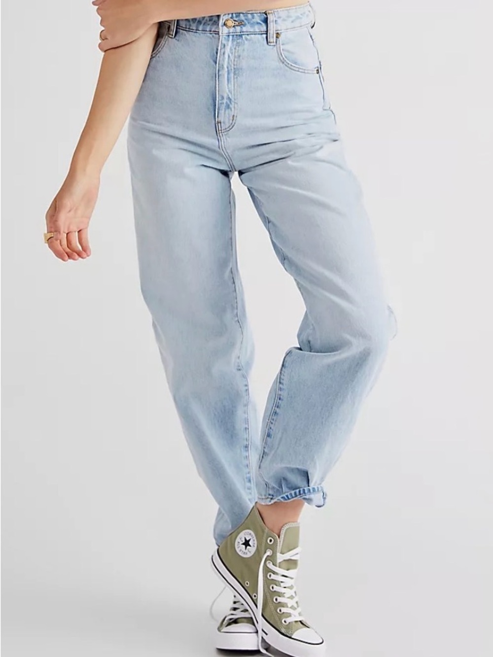 ROLLA'S Genie Super High Rise 80's Balloon Leg Jeans - Light Blue Denim